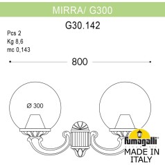 Настенный фонарь уличный GLOBE 300 G30.142.000.WZF1R