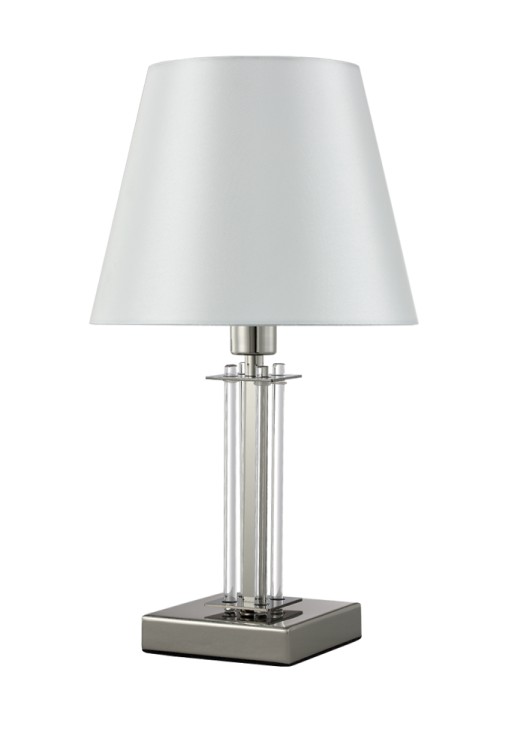 Настольная лампа Crystal Lux NICOLAS LG1 NICKEL/WHITE NICOLAS