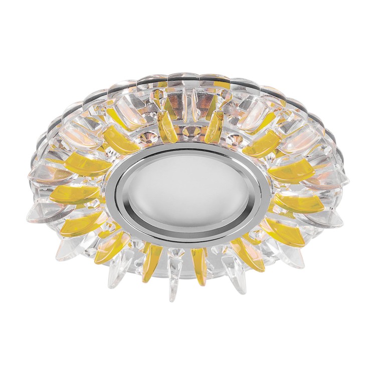 Светильник встраиваемый с белой LED подсветкой Feron CD911 потолочный MR16 G5.3 прозрачный-желтый