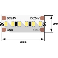 Светодиодная лента LUX DSG2A300-24-NW-33