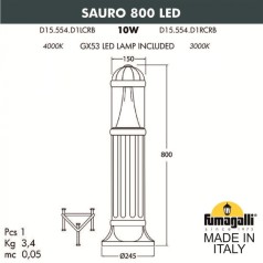 Наземный светильник Sauro D15.554.000.VXD1L.CRB