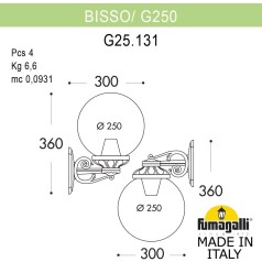 Настенный фонарь уличный GLOBE 250 G25.131.000.BXF1R