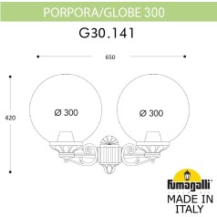 Настенный фонарь уличный GLOBE 300 G30.141.000.BYF1R
