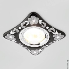 Точечный встраиваемый светильник квадратный D2065 BK/CH Design